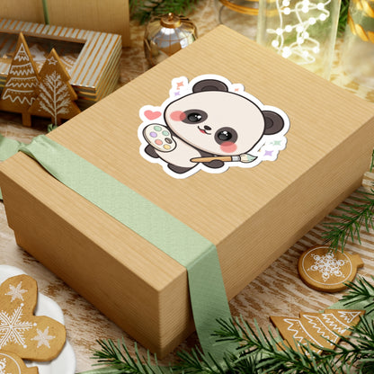 Kawaii Panda Artist Kiss-Cut Sticker for Art Lovers