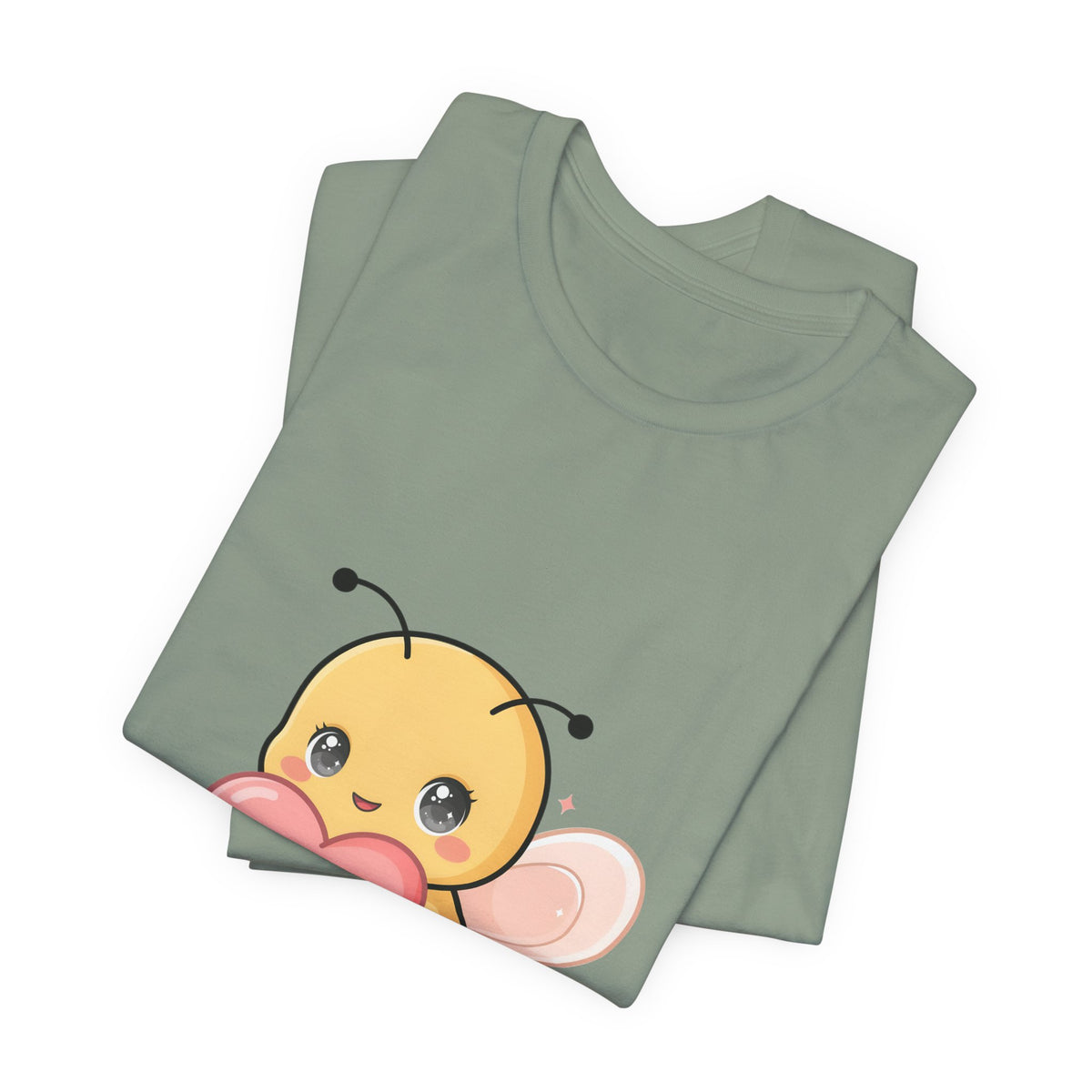 Kawaii Bee T-Shirt: Sweet Heart-Loving Unisex Tee
