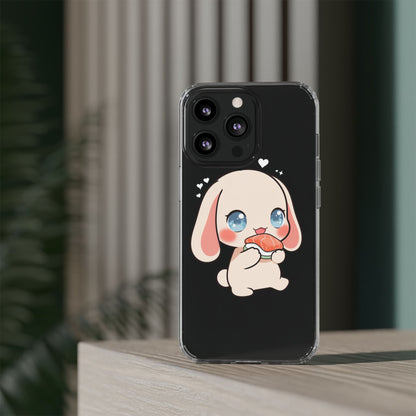 Kawaii Bunny Sushi Phone Case, Clear Impact-Resistant