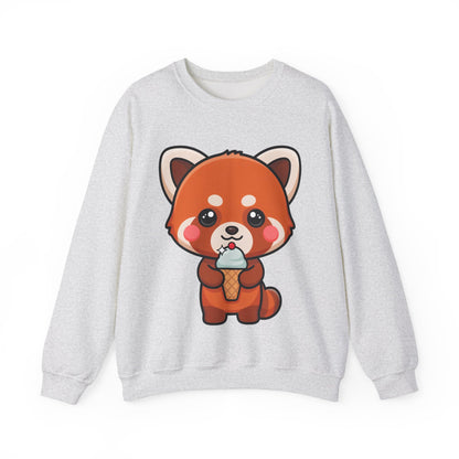 Kawaii Red Panda Sweatshirt, Cute Ice Cream Animal Crewneck