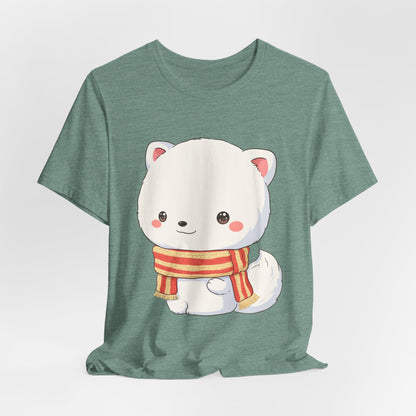 Kawaii Arctic Fox Christmas Tee for Cute Holiday Fans