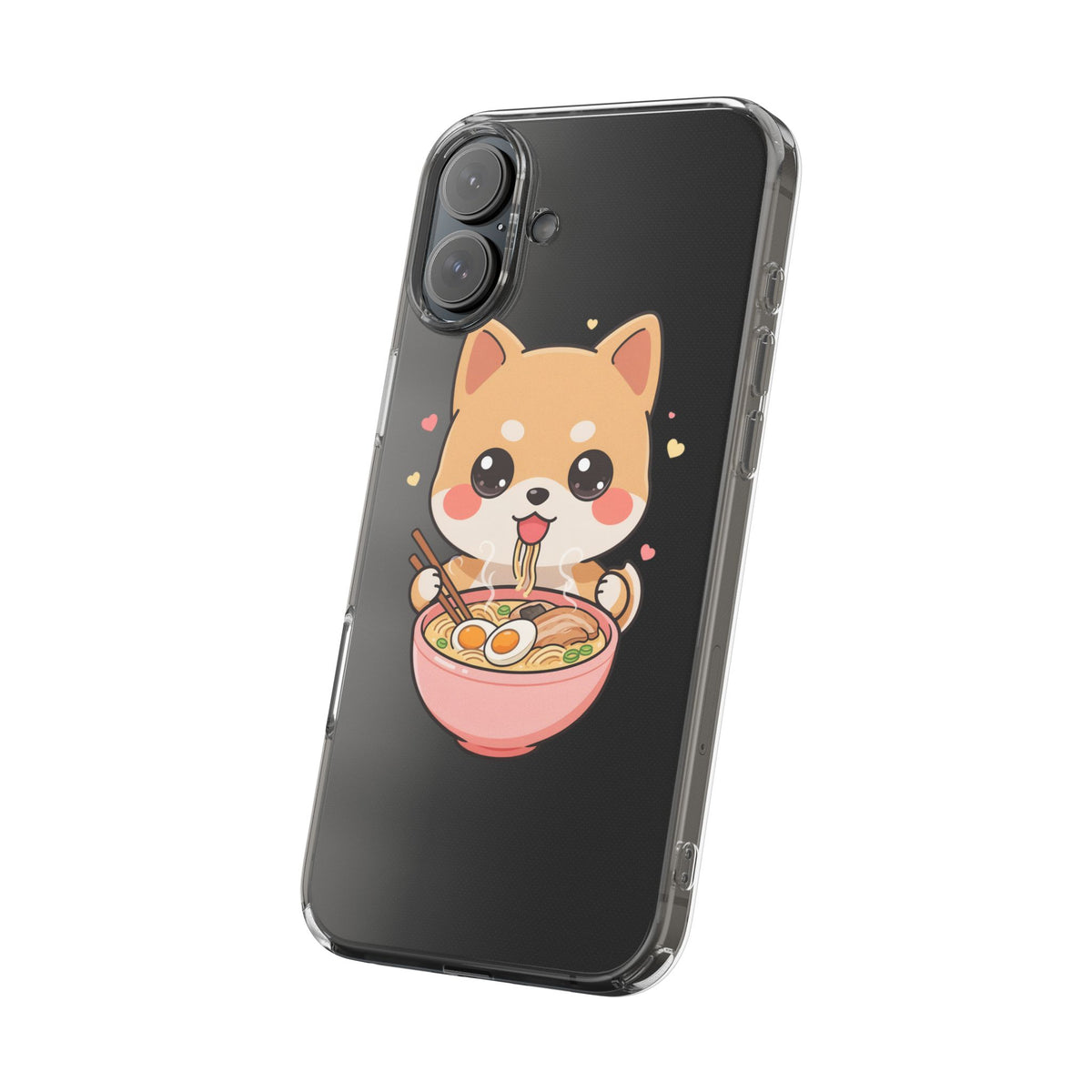 Kawaii Shiba Inu Ramen Clear Impact-Resistant Case