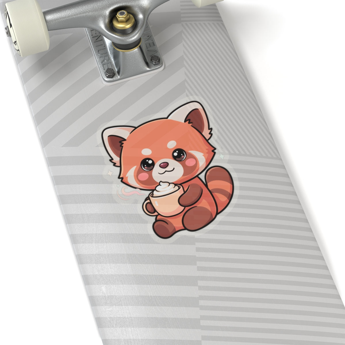 Kawaii Red Panda Latte Sticker for Coffee Lovers