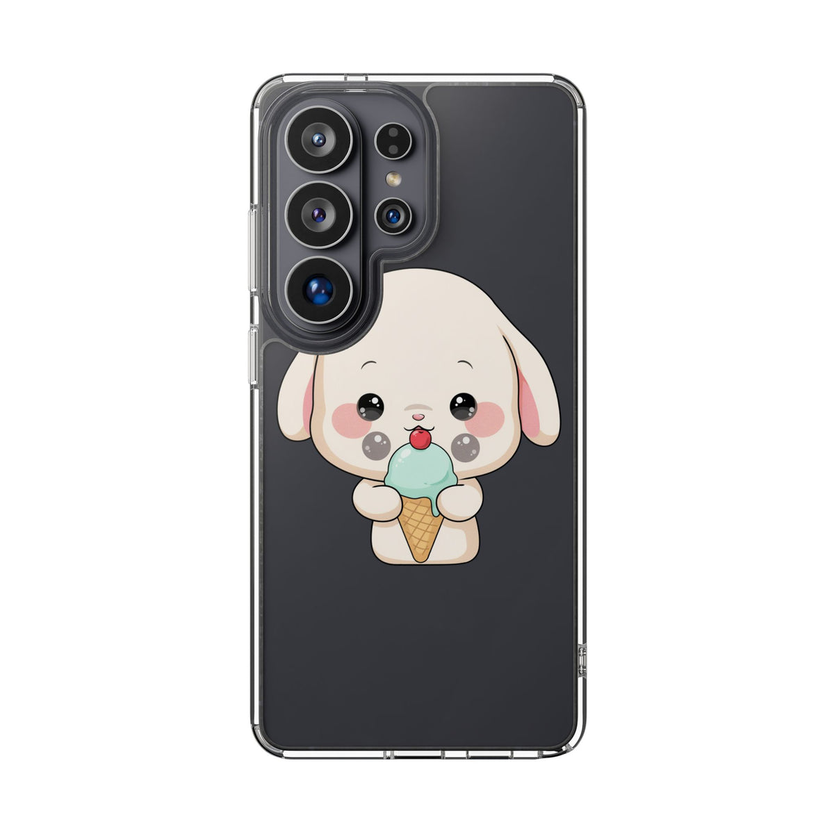 Kawaii Bunny Phone Case, Ice Cream Cutie Clear Case