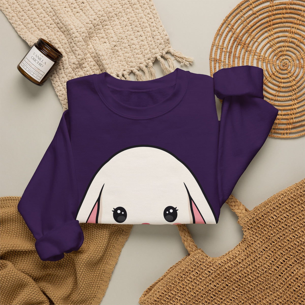 Kawaii Bunny Sweatshirt, Cute Gardening Crewneck