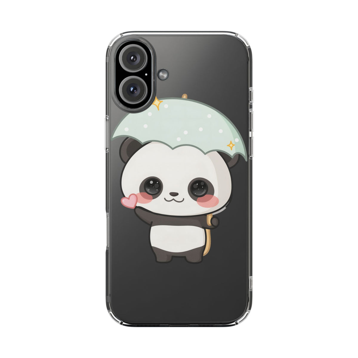 Kawaii Panda Clear Impact-Resistant Phone Case