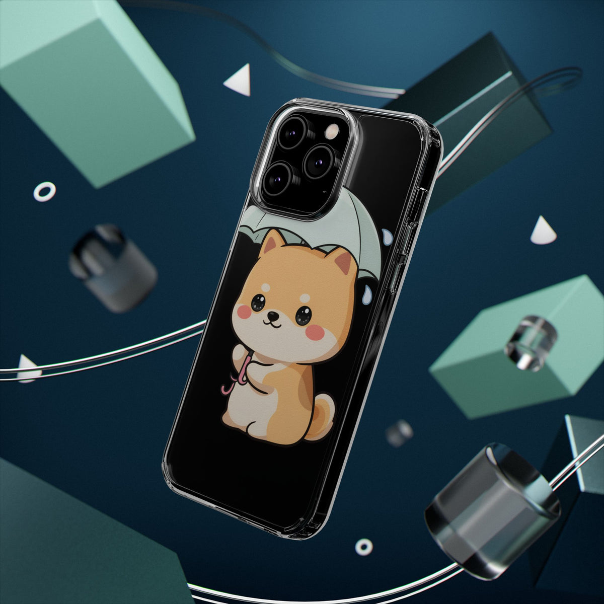 Shiba Inu Phone Case, Kawaii Rainy Day Pup
