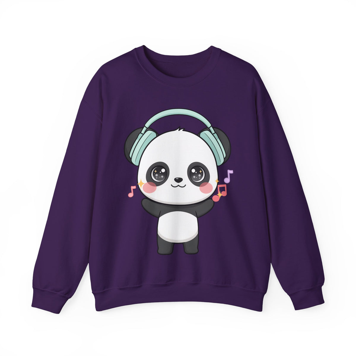 Kawaii Panda Music Sweatshirt, Cute Headphone Panda Crewneck