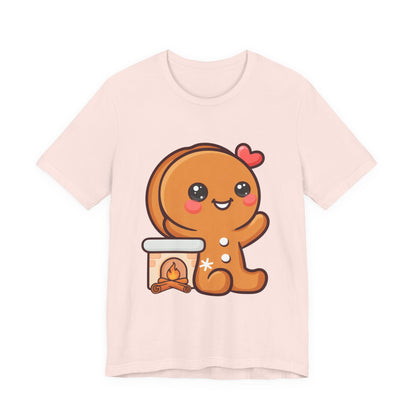 Christmas Gingerbread Man T-Shirt, Cozy Kawaii Holiday Tee