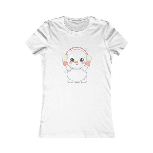 Kawaii Snowman Women's Tee for Cute Winter Style