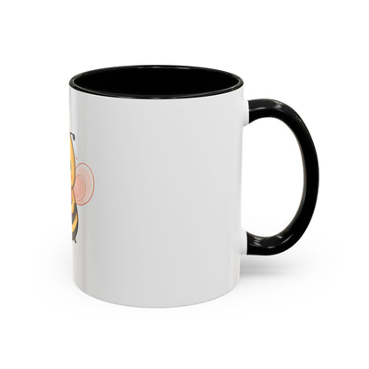 Kawaii Bee Accent Coffee Mug with Pink Heart