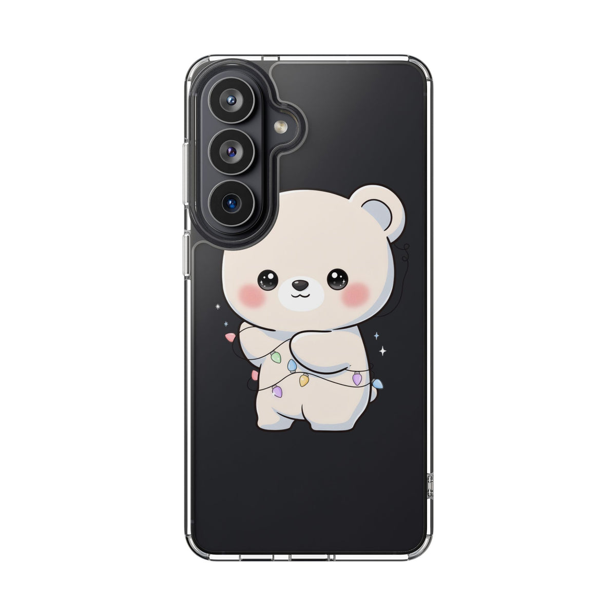 Kawaii Polar Bear Phone Case with Fairy Lights