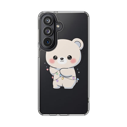 Kawaii Polar Bear Phone Case with Fairy Lights