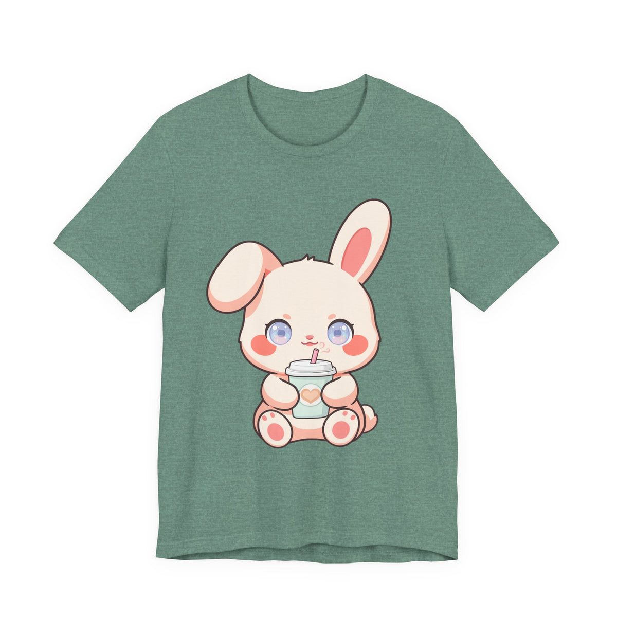 Kawaii Bunny Coffee T-Shirt: Cute Latte Lover Tee