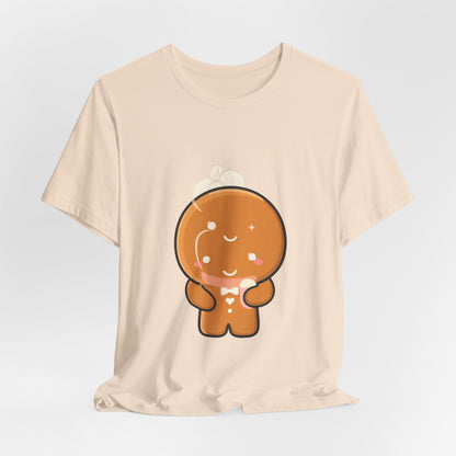 Kawaii Gingerbread Man T-Shirt for Cozy Cocoa Fans