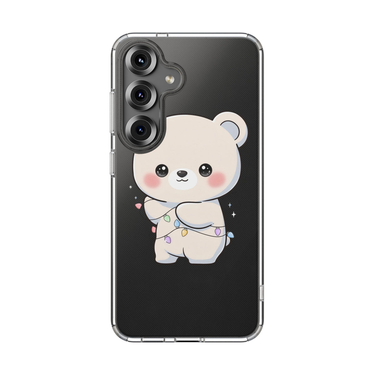 Kawaii Polar Bear Phone Case with Fairy Lights