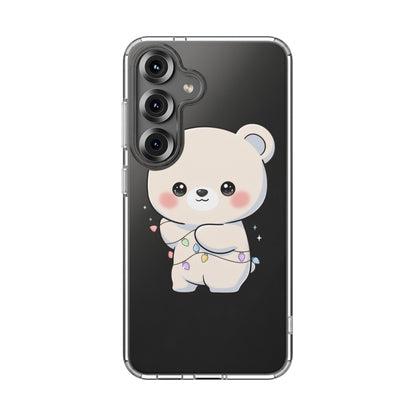 Kawaii Polar Bear Phone Case with Fairy Lights