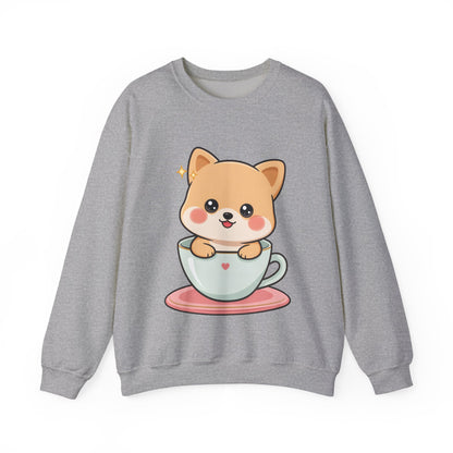 Kawaii Shiba Inu Sweatshirt, Cute Puppy Crewneck