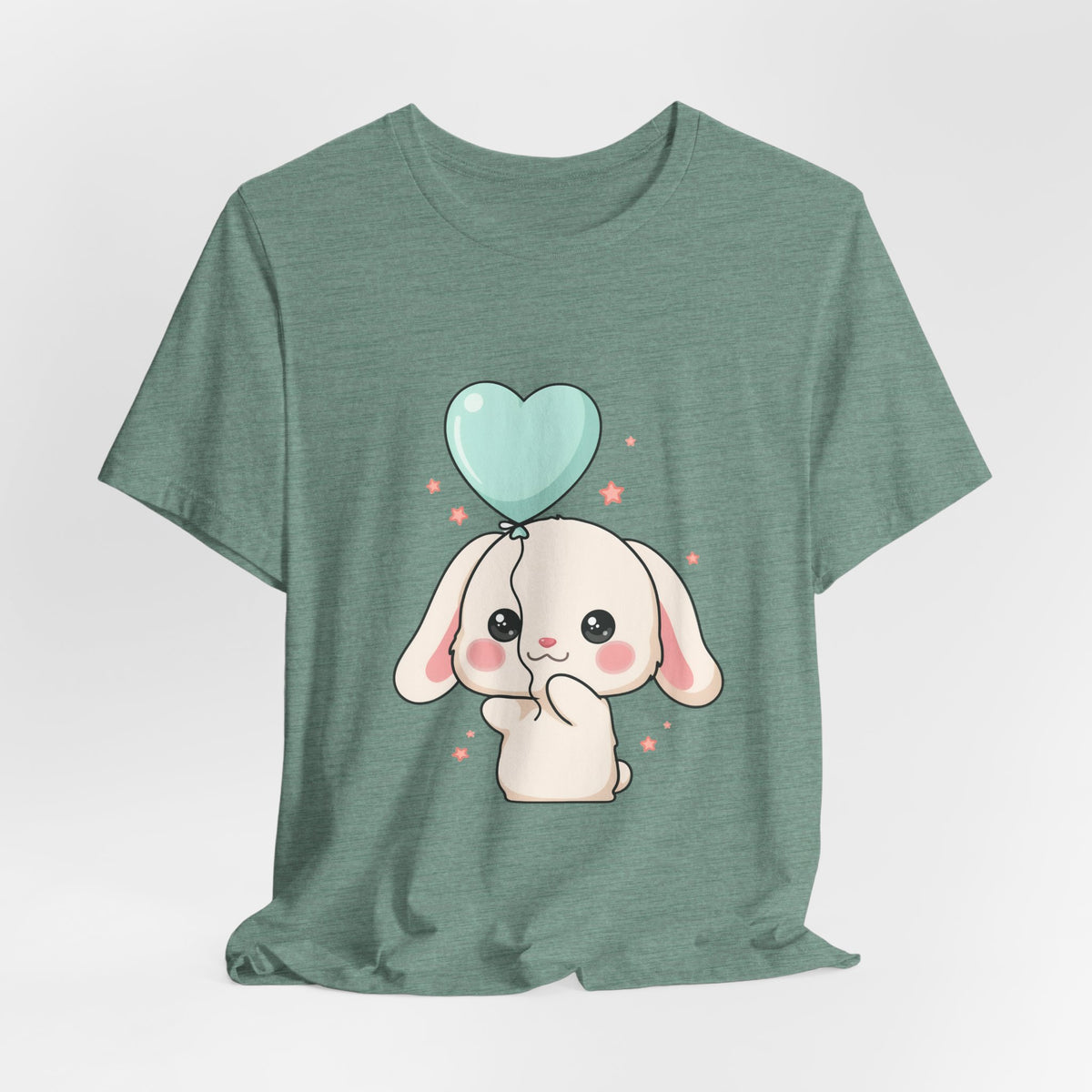 Kawaii Bunny T-Shirt with Balloon – Cute Chibi Rabbit Tee