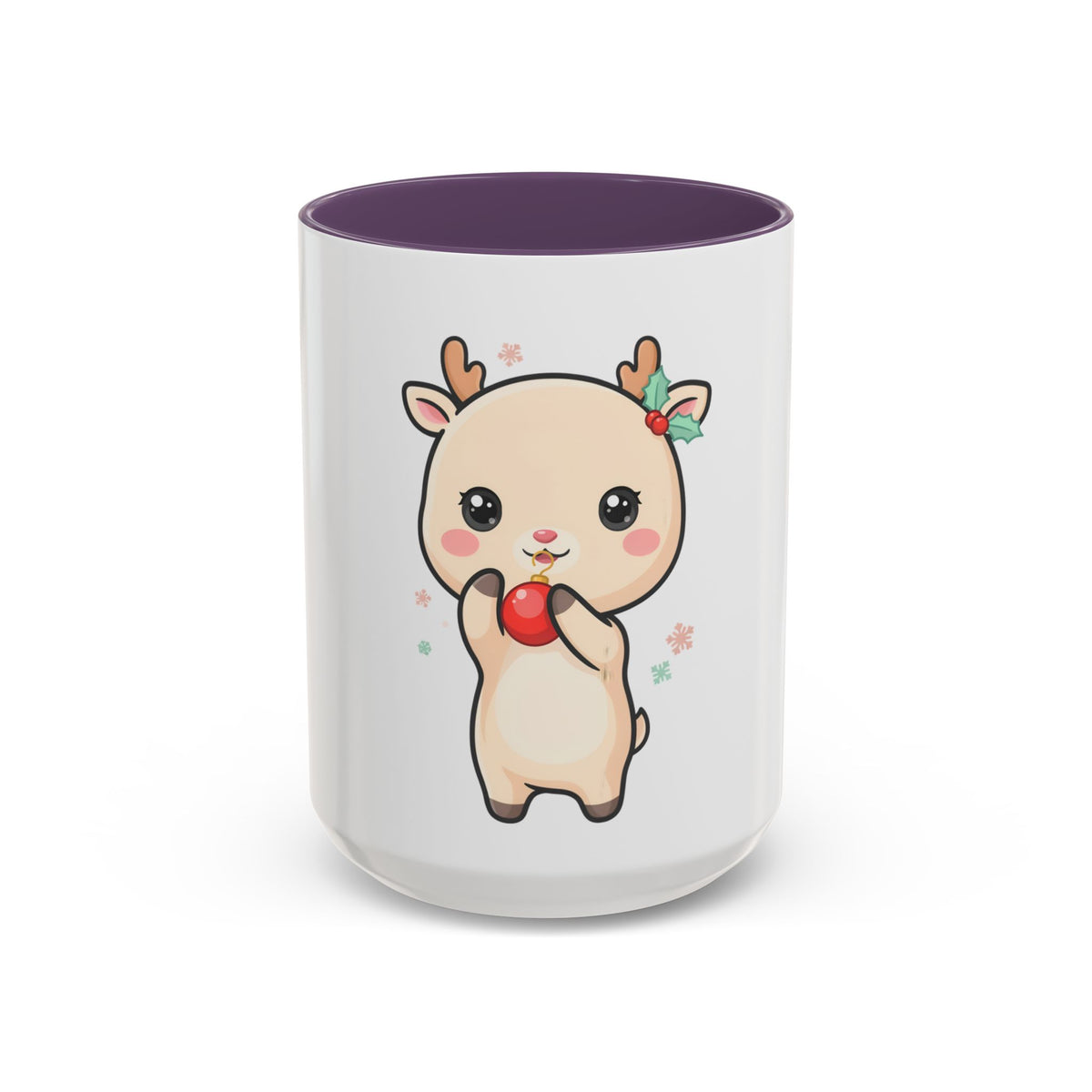 Kawaii Reindeer Christmas Accent Coffee Mug