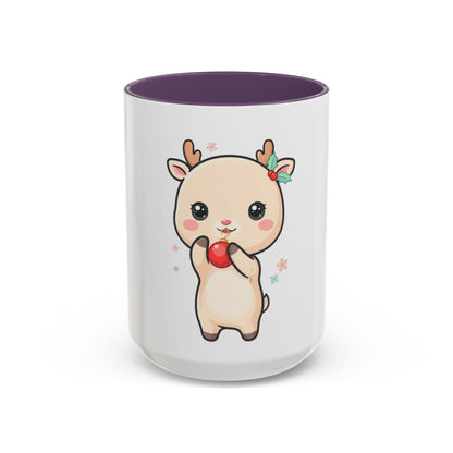 Kawaii Reindeer Christmas Accent Coffee Mug