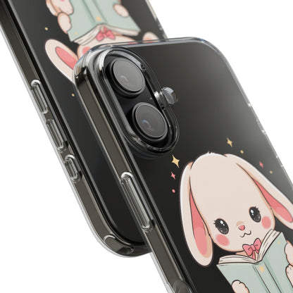 Kawaii Reading Bunny Clear Impact-Resistant Case