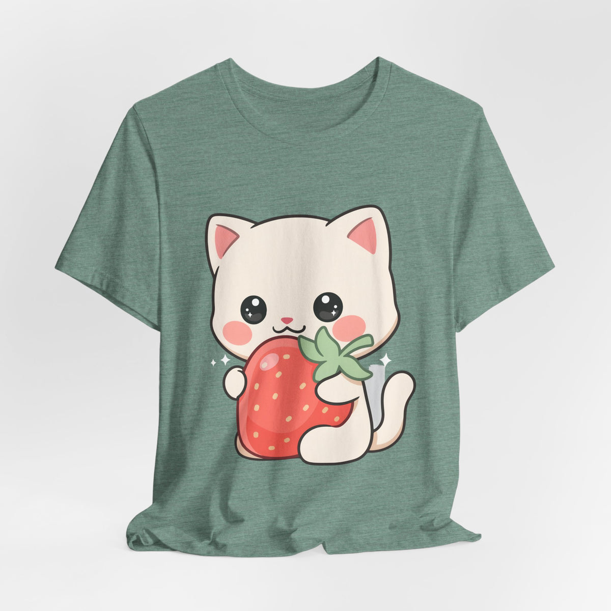 Kawaii Cat Strawberry T-Shirt, Cute Cat Lover Gift