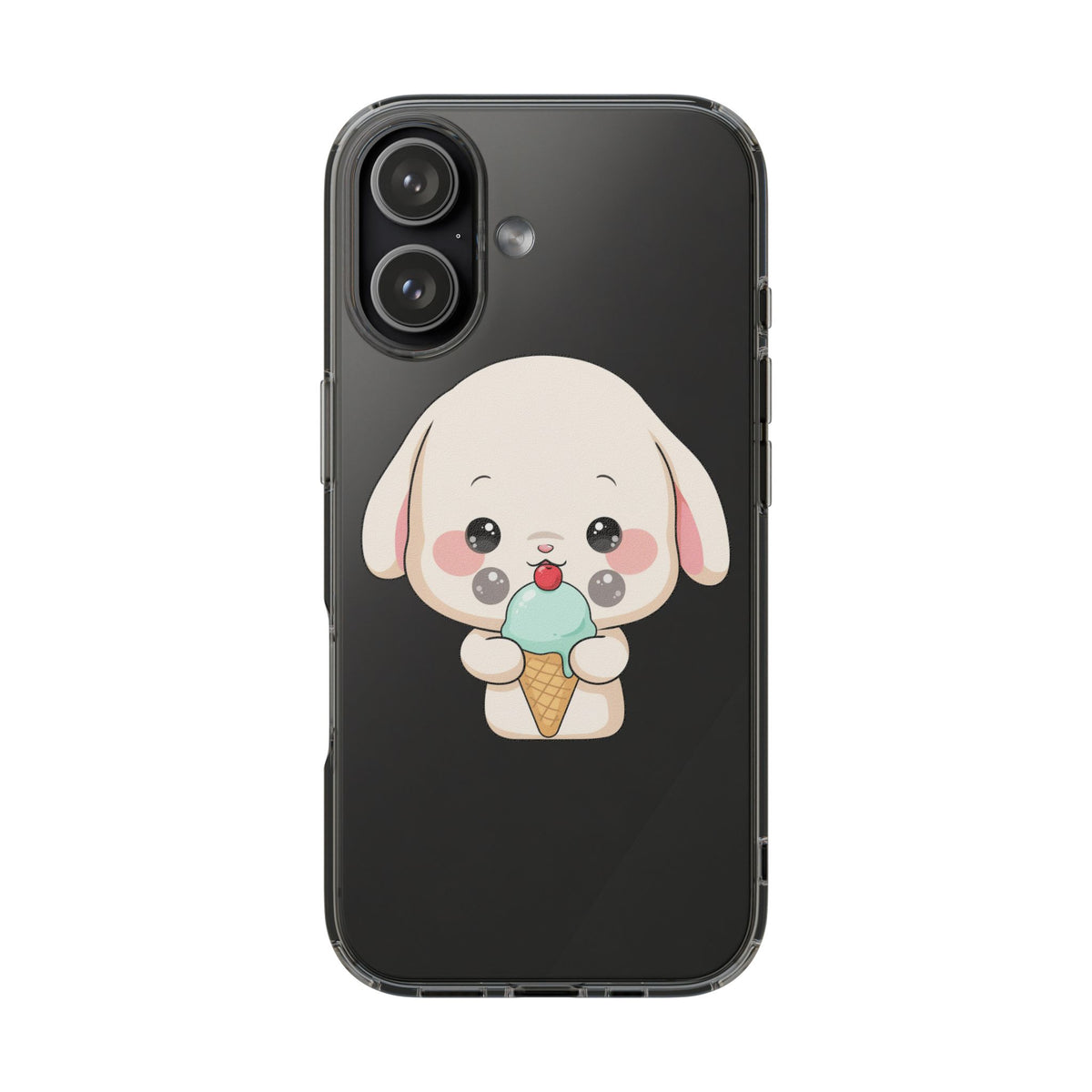 Kawaii Bunny Phone Case, Ice Cream Cutie Clear Case