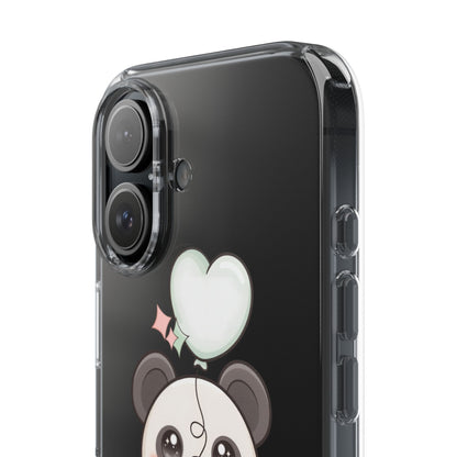 Kawaii Panda Clear Phone Case with Balloon
