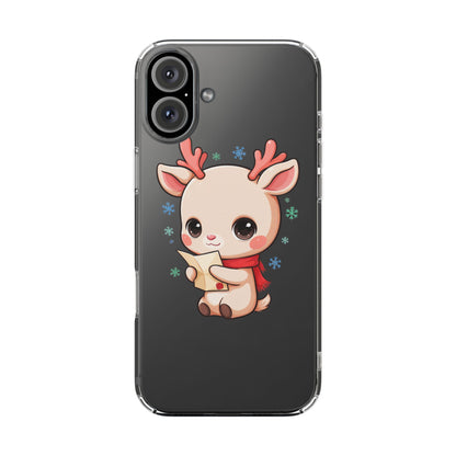 Christmas Reindeer Clear Impact-Resistant Phone Case