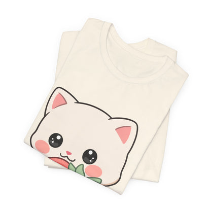 Kawaii Cat Strawberry T-Shirt, Cute Cat Lover Gift