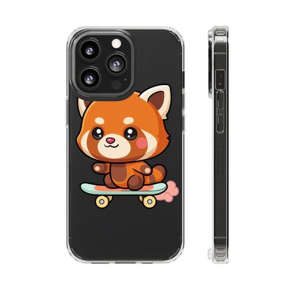 Red Panda Skateboard Phone Case, Cute Kawaii Style