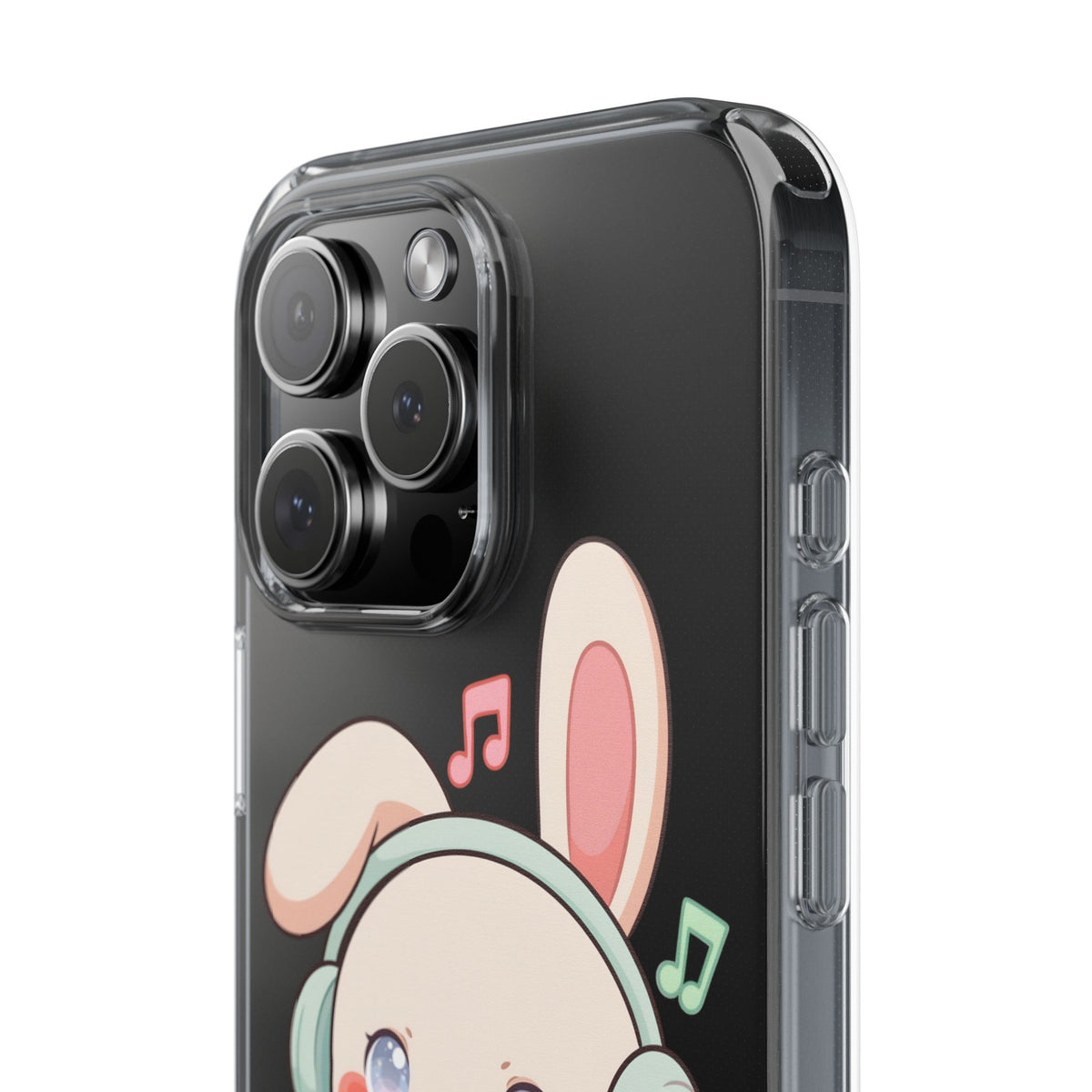 Kawaii Bunny Phone Case, Cute Music Lover Gift