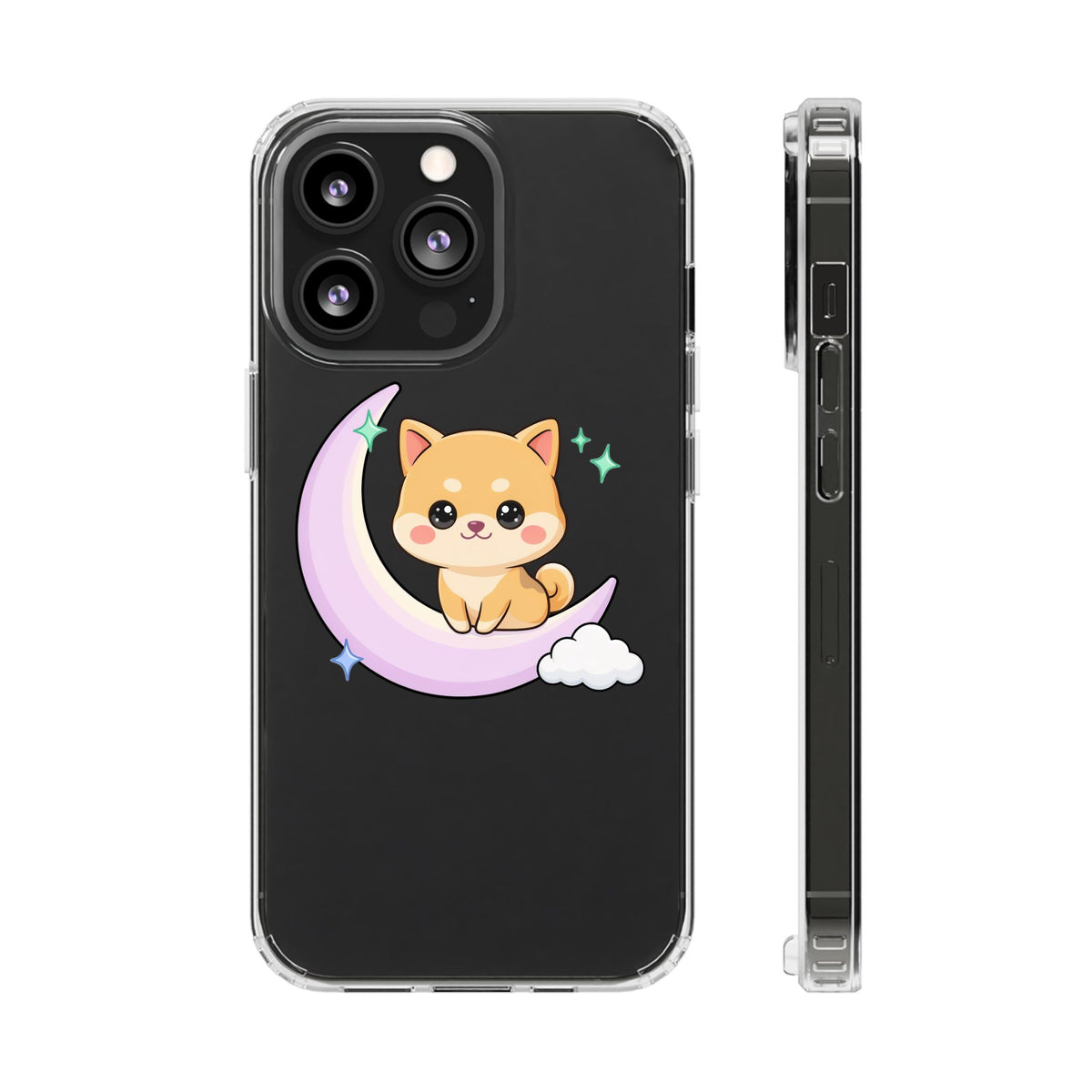 Kawaii Shiba Inu Phone Case – Crescent Moon Cutie