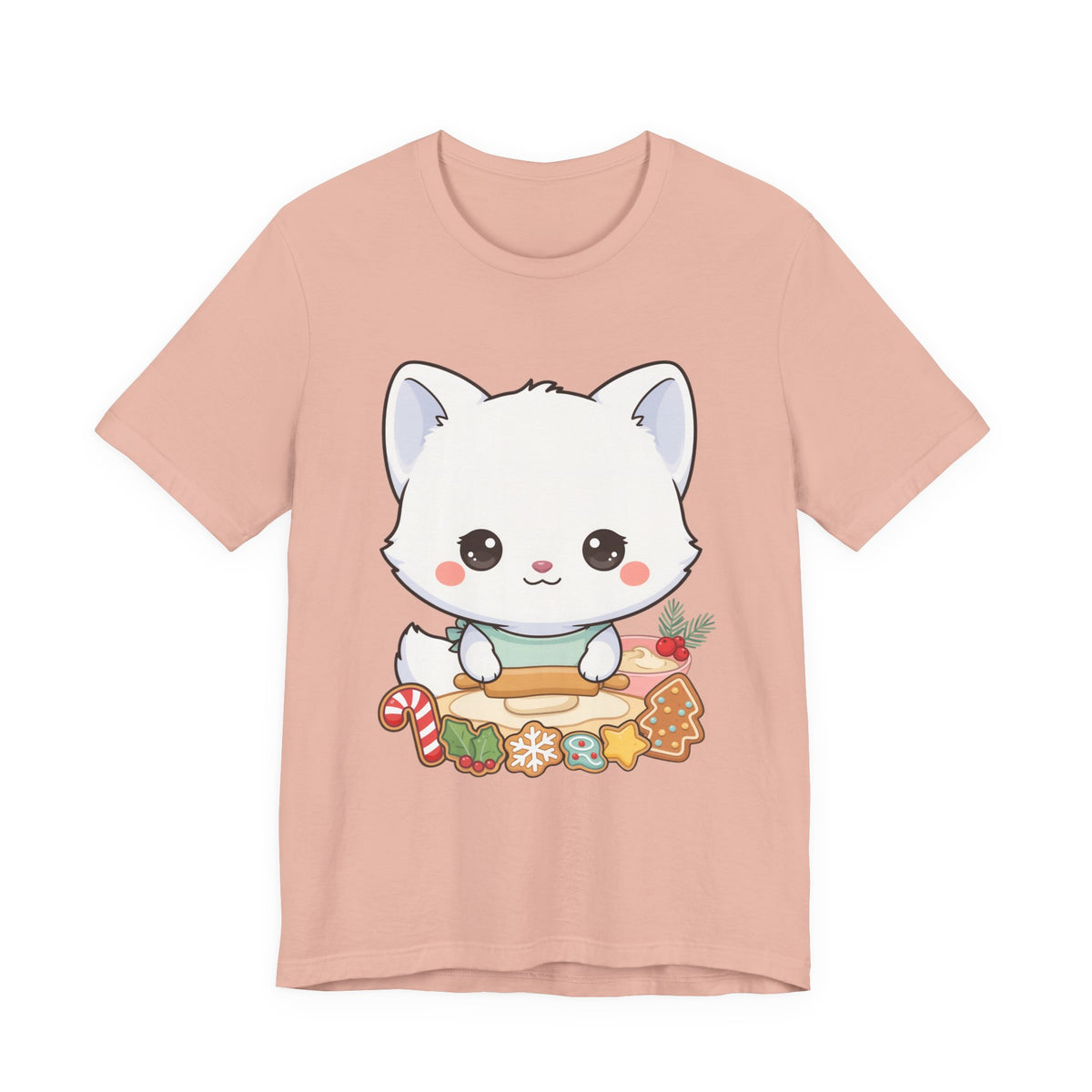 Kawaii Arctic Fox Christmas Baking T-Shirt