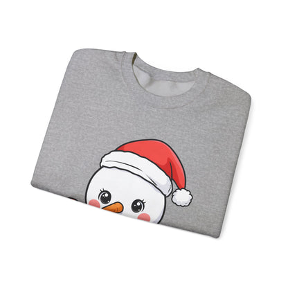 Kawaii Snowman Christmas Sweatshirt, Cute Holiday Gift