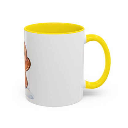 Kawaii Gingerbread Man Accent Coffee Mug for Winter Cheer