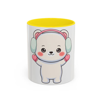 Kawaii Polar Bear Mug, Cute Winter Accent Coffee Mug
