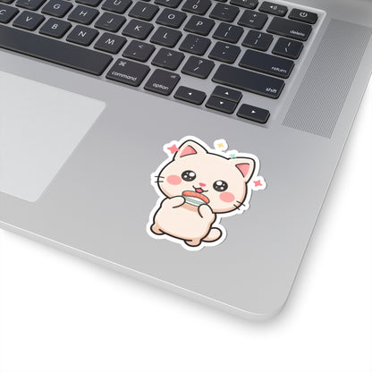 Kawaii Sushi Cat Sticker for Laptop and Journal