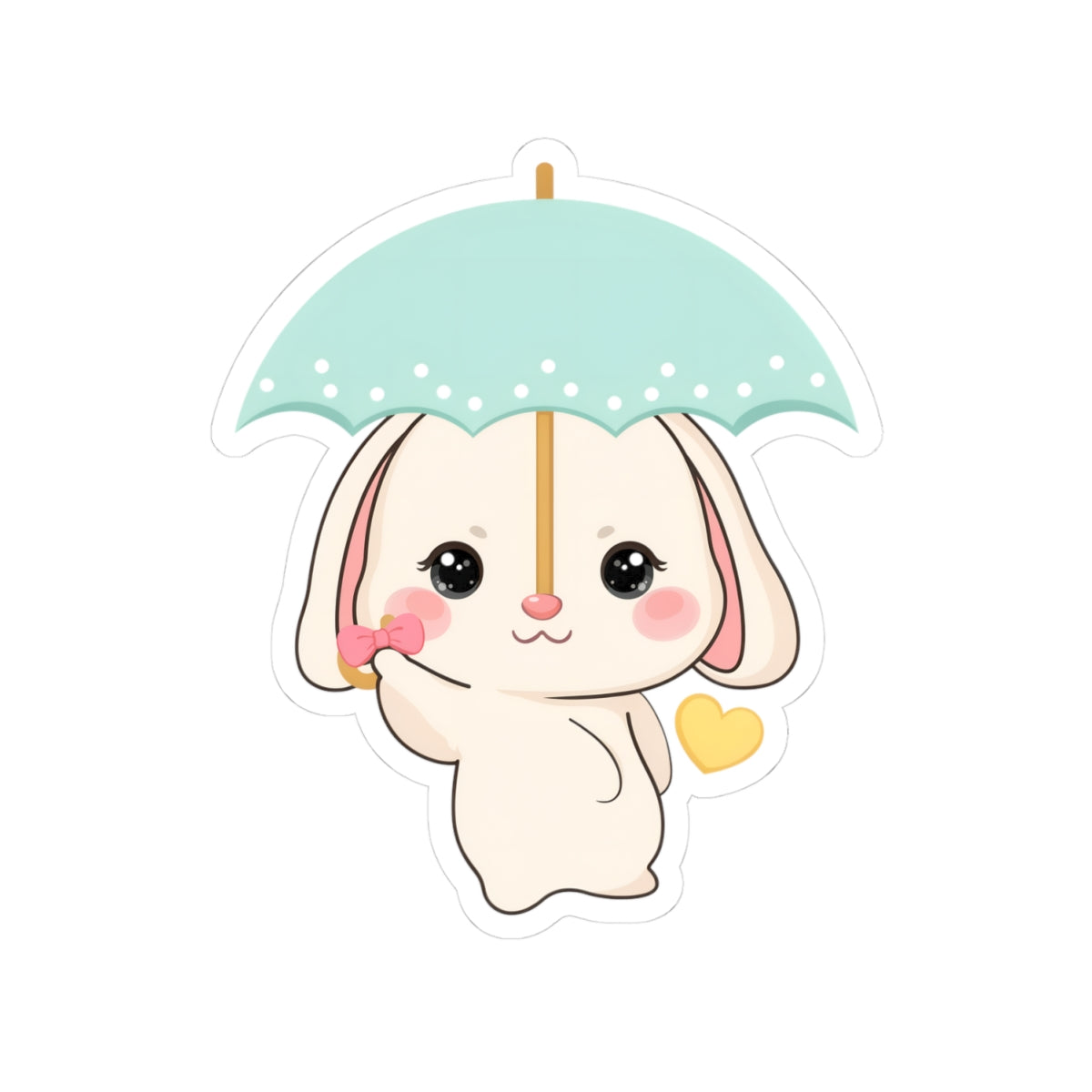 Kawaii Bunny Sticker with Umbrella | Cute Vinyl Decal