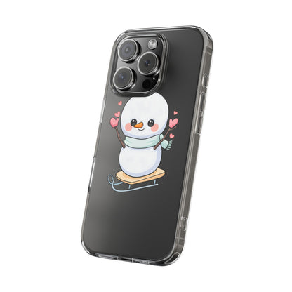 Kawaii Snowman Phone Case, Cute Winter Cheer