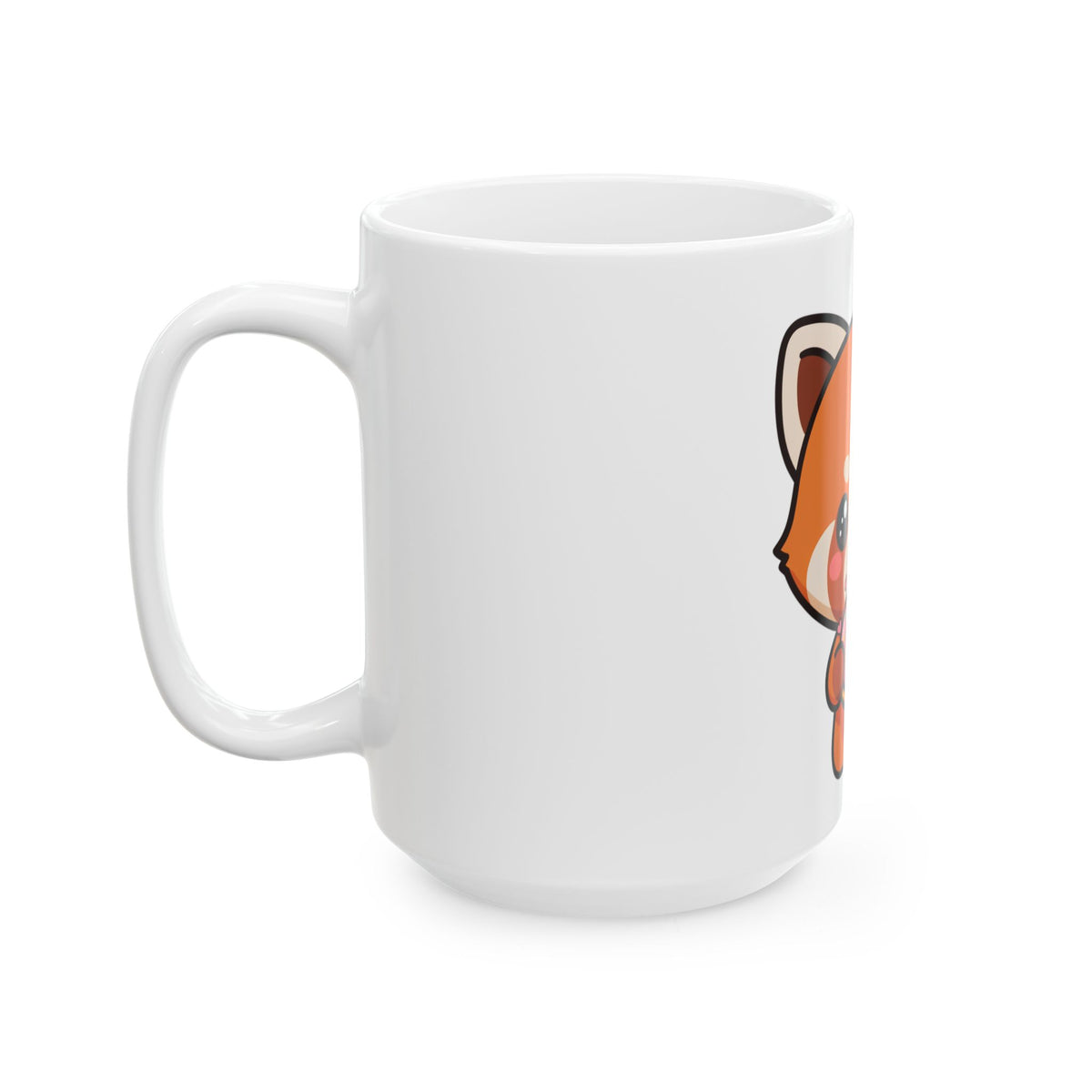 Red Panda Donut Mug, Cute Kawaii Ceramic Coffee Cup