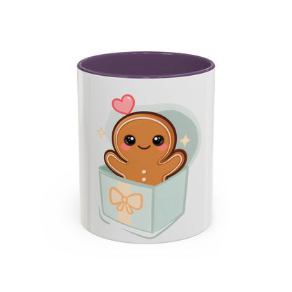 Gingerbread Gift Mug, Cute Holiday Accent Coffee Mug