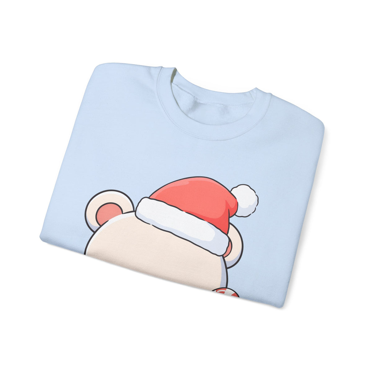 Kawaii Polar Bear Christmas Sweatshirt, Santa Cub Crewneck