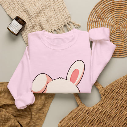 Kawaii Bunny Sweatshirt, Cute Latte Lover Crewneck