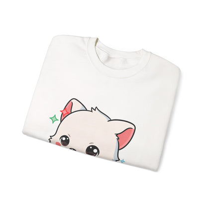 Kawaii Christmas Fox Sweatshirt, Cute Holiday Crewneck