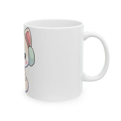 Kawaii Arctic Fox Mug, Cute Winter Gift for Fox Lovers