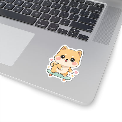 Kawaii Shiba Inu Skateboard Sticker for Dog Lovers
