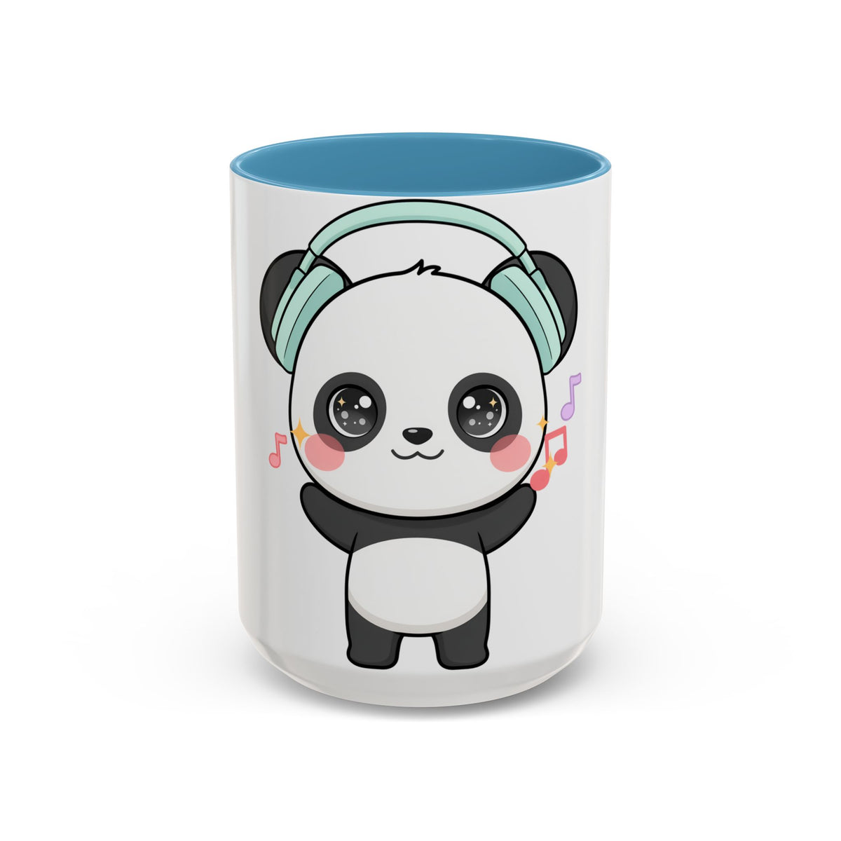 Kawaii Panda Music Mug, Colorful Accent Coffee Mug