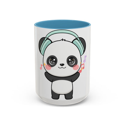 Kawaii Panda Music Mug, Colorful Accent Coffee Mug